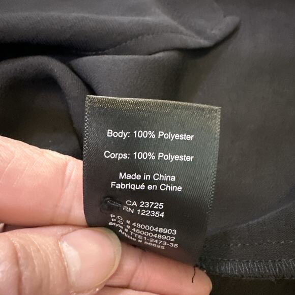 Aritzia‎ Babaton Women's Black Collarless Button Down Blouse Cropped Small - Picture 9 of 9